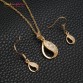 Yunkingdom Fashion Gold Color Jewelry Sets for Women Zircon Crystal Necklaces Earrings Sets Vintage Jewelry