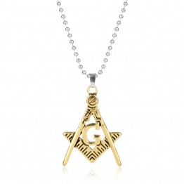 dongsheng Women Men Jewelry Freemason Masonic Necklaces Charm Bling Compass Masson G Hip Hop Believer Accessories Gift for Fans