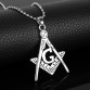 dongsheng Women Men Jewelry Freemason Masonic Necklaces Charm Bling Compass Masson G Hip Hop Believer Accessories Gift for Fans