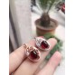 natural red garnet stone pendant 925 Sterling silver Natural gemstone Pendant Necklace trendy Elegant round women partyjewelry